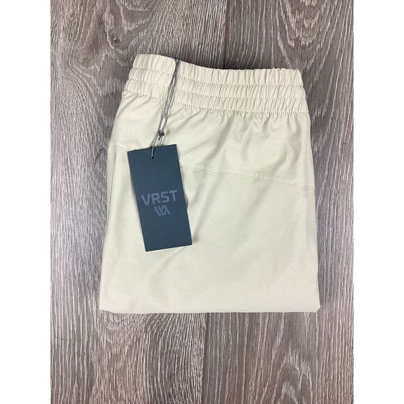 VRST Men's‎ Mixed Media Training Pant Size S Sandy Clay Beige Active Golf - Picture 1 of 6